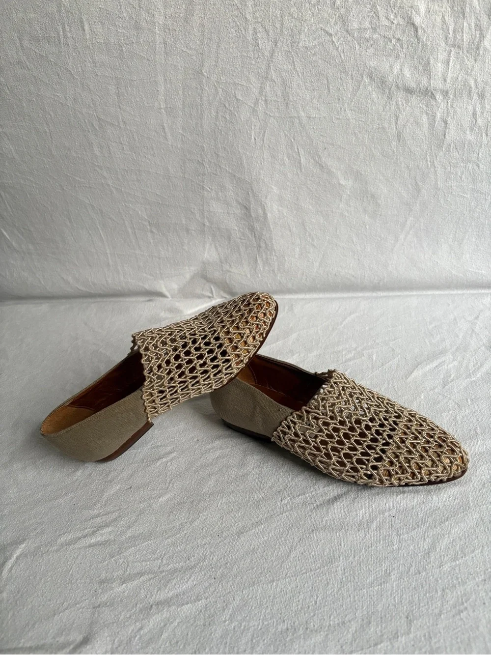 Nordstrom Natural Beige Woven Mule Flats - Picture 5 of 12